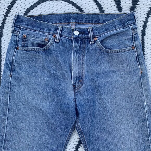 Levi's 505 Regular Straight Leg Distressed Denim Jeans - Picture 2 of 11